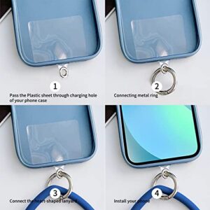 Naiadiy Silicone Heart Loop Phone Lanyard, Cell Phone Hand Wrist Lanyard Strap with Key Chain Holder, Universal for Phone Case Anchor Fit All Smartphones-Blue