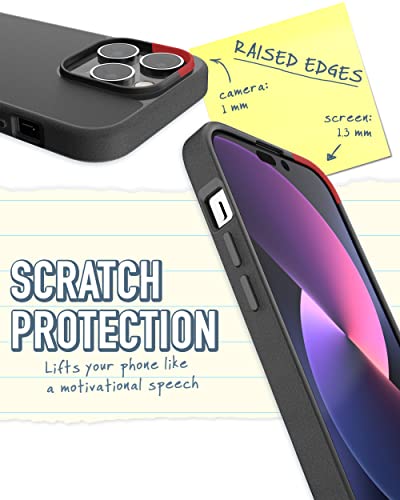 Smartish iPhone 14 Pro Slim Case - Gripmunk Compatible with MagSafe [Lightweight + Protective] Thin Grip Cover with Microfiber Lining - Black Tie Affair