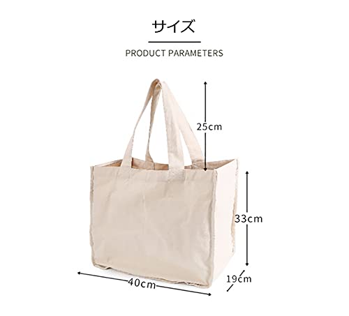 LONGTEN Reusable Grocery Bags Large Shopping Bags Cotton Eco Tote Bags Durable Canvas Bags Foldable Bags Compartment multi-pocket Design Beige