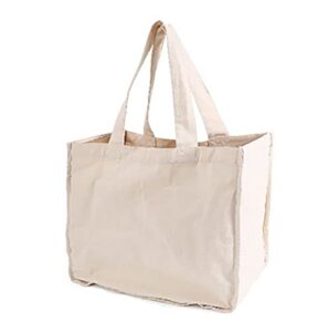 longten reusable grocery bags large shopping bags cotton eco tote bags durable canvas bags foldable bags compartment multi-pocket design beige