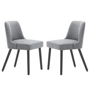 minceta dining chair,morden wood leg upholstered kitchen chair set of 2,performance fabric in gray