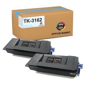 toner replacement for kyocera tk3162, tk-3162, ecosys m3145idn, m3645idn, p3045dn, p3050dn, p3055dn, p3060dn (black, 2 cartridges)