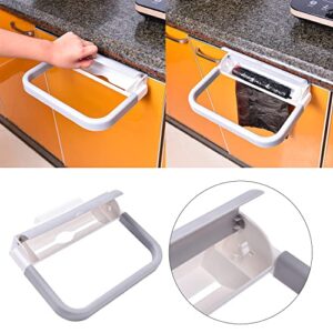 AYOUSENFAN Hanging Trash Bag Holder RV Trash Can, Portable Over The Cabinet Plastic Trash Bag Holder, for Kitchen Camping Dorm Room Bathroom Office Over The Door Plastic Bag Holder (Off-White