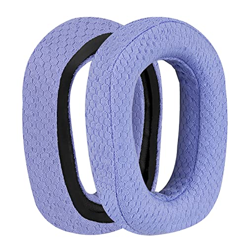 Geekria Comfort Mesh Fabric Replacement Ear Pads for Logitech G435 G335 Headphones Ear Cushions, Headset Earpads, Ear Cups Repair Parts (Blue)
