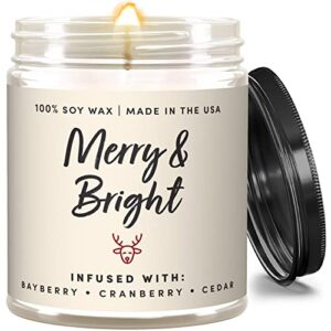 wax & wit christmas candles, pine candle, christmas candles scented, winter candle, holiday candles, christmas decor, cranberry candle, candle christmas, xmas candles, holiday scented candles - 9oz