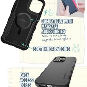 Smartish iPhone 14 Pro Max Protective Case - Gripzilla Compatible with MagSafe [Rugged + Tough] Heavy Duty Armored Slim Cover with Drop Protection - Black Tie Affair