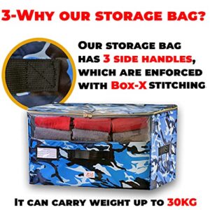 Professional Heavy Duty Extra Large Storage Bag, Moving Bag, for Traveling, Moving And Clothes, Oxford Material !!! [100L] 3 Sides Handles, Carry up to 66LB - 30KG, With Name Holder, Waterproof, Anti Lint, Clothes Organization (Camo - 1 Pack)