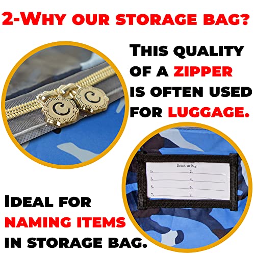 Professional Heavy Duty Extra Large Storage Bag, Moving Bag, for Traveling, Moving And Clothes, Oxford Material !!! [100L] 3 Sides Handles, Carry up to 66LB - 30KG, With Name Holder, Waterproof, Anti Lint, Clothes Organization (Camo - 1 Pack)