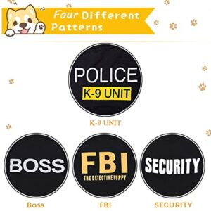 Dog Shirts 4 Pack Cat Apparel Costumes for Cosplay，Breathable Pet T-Shirts，Summer Clothes K9 Security Boss FBI Vest for Dogs Puppy Boy Girl (L, Black)