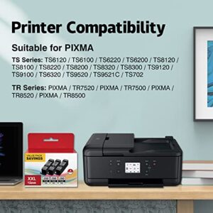 TR8520 for Canon PGI-280XXL PGI 280 XXL 280XXL Ink Cartridges for Canon Printers Compatible with PIXMA TR8620a TR7520 TR8520 TR8600 TS6120 TS6220 TS8120 TS8220 TS9120 TS9520 TS9521C Printer (3 PGBK)