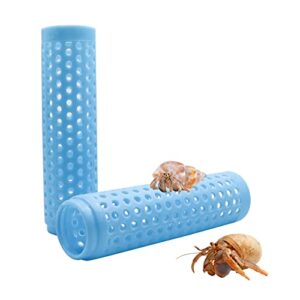 2 pack hermit crab climbing toys, spliceable climbing tunnel toys for hermit crabs spider gecko chameleon shrimp octopus, little fish's playground, hermit crab tank accessories, fish tank decoration