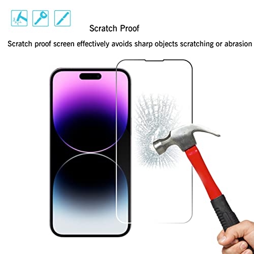 Ailun 3 Pack Screen Protector for iPhone 14 Pro[6.1 inch] + 3 Pack Camera Lens Protector,Sensor Protection,Dynamic Island Compatible,Case Friendly Tempered Glass Film,[9H Hardness] - HD