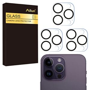 Ailun 3 Pack Camera Lens Protector for iPhone 14 Pro 6.1" ＆ iPhone 14 Pro Max 6.7",Tempered Glass,9H Hardness,Ultra HD,Anti-Scratch,Easy to Install,Case Friendly [Does not Affect Night Shots]