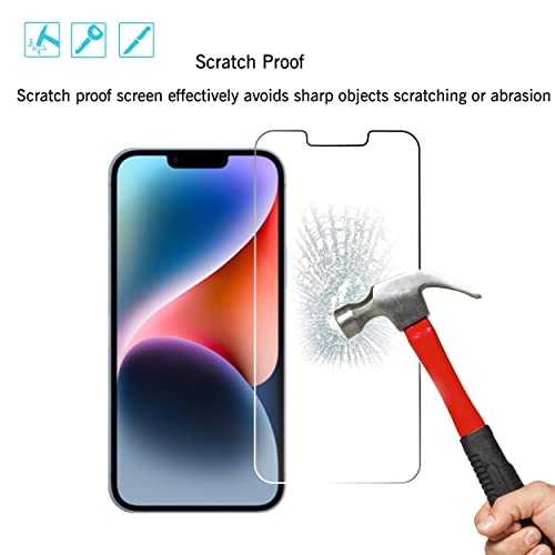 Ailun 3 Pack Screen Protector for iPhone 14 Plus[6.7 inch] + 3 Pack Camera Lens Protector,Case Friendly Tempered Glass Film,[9H Hardness] - HD