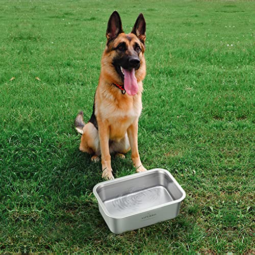 AIPERRO Stainless Steel Dog Bowls for Large Dogs, Large Capacity Metal Dog Water Food Bowl, Indoor and Outdoor Universal Pet Bowl