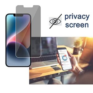 Ailun 2 Pack Privacy Screen Protector for iPhone 14[6.1 inch] + 2 Pack Camera Lens Protector, Anti Spy Private Tempered Glass Film, Case Friendly, [9H Hardness] - HD [Black] [4 Pack]