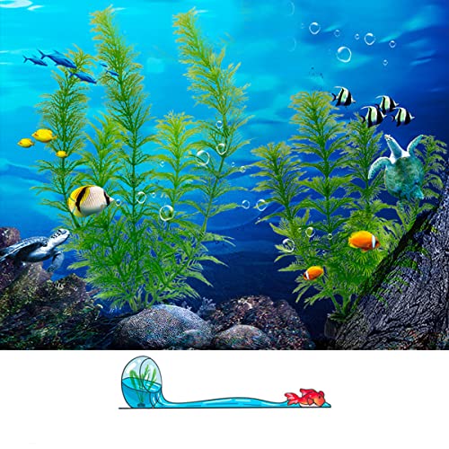 TANOMA Artificial Aquarium Plants Plastic, Fake Plants for Aquarium Fish Tank, Realistic Plant 10PCS