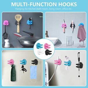 12 pcs Silicone Toothbrush Holder Multi-Function Hook Waterproof Self Adhesive Hooks Holders for Hanging Kitchen Bathroom Home Office Wall Door College Dorm Room Essentials