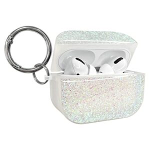 tucana cute shining airpods pro case for women and girls, bling glitter hard case compatible with apple airpods pro charging case （gold）