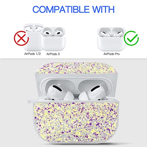 Tucana Cute Shining Airpods Pro Case for Women and Girls, Bling Glitter Hard Case Compatible with Apple Airpods Pro Charging Case （Gold）