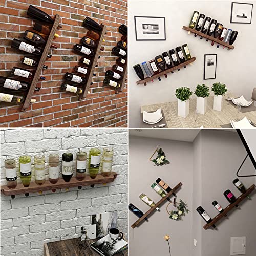 2 Pcs Wine Rack Wall Mounted, Wooden Wall Wine Rack for 12 Wine Bottles, Wine Holder Wall Mounted Wine Bottle Racks for Kitchen, Dining Room, Bar