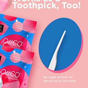 Piico Rose Floss Picks with Xylitol, 100 Counts, Unbreakable and Shred-Resistant Flossers for Adults, Resealable Pack, Long-Lasting Unique Flavored Dental Floss Picks, Doubles as Portable Dental Picks