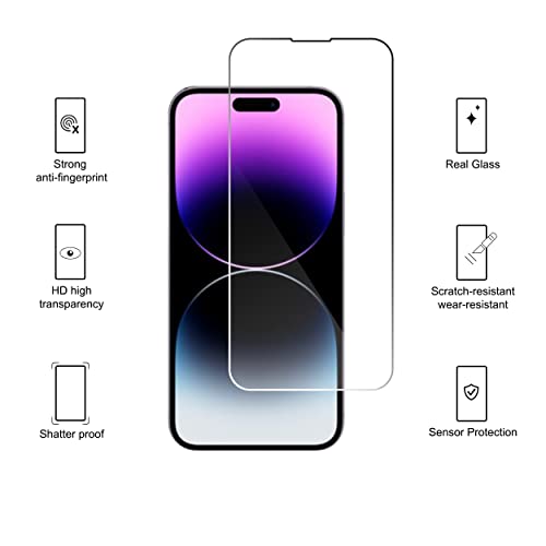 Ailun OnePeel Installation Frame Screen Protector for iPhone 14 Pro Max [6.7 inch] 2 Pack+2 Pack Camera Lens Protector,Sensor Protection,Dynamic Island Compatible,Tempered Glass,Case Friendly