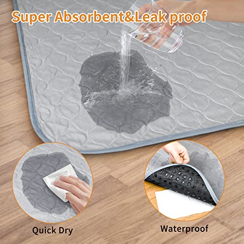 Oiyeefo Washable Pee Pad for Dogs-2 Pack 18"x24" Reusable Puppy Pads,Absorbent Leak Proof Whelping Pads,Non-Slip Waterproof Pet Training Pads for Puppy/Senior Dog Housebreaking,Whelping,Potty Training