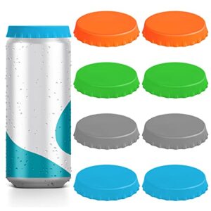 YGAOHF 8 Pack Silicone Soda Can Lids to Keep Carbonation - Reusable Soda Can Covers Lids, Keep Drinks Fresh, Fits Standard Soda/Beverage Cans (Assorted)