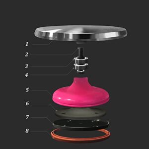 Aluminium Alloy Revolving Cake Stand 12 Inch Heavy Duty Aluminium Rotating Cake Turntable with Non-slipping Silicone Bottom Rotating Display Stand Cake Decorating Supplies (Purple)