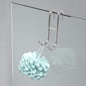 Shower Door Hooks Towel Hooks for Frameless Over The Glass Shower Door Stainless Steel Hooks for Bathroom 2 Pack Black