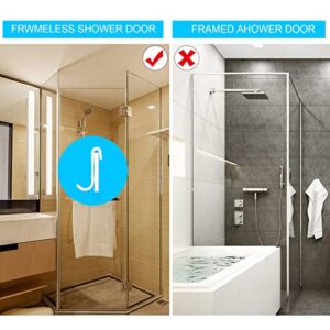 Shower Door Hooks Towel Hooks for Frameless Over The Glass Shower Door Stainless Steel Hooks for Bathroom 2 Pack Black