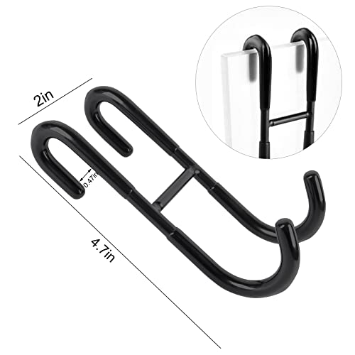 Shower Door Hooks Towel Hooks for Frameless Over The Glass Shower Door Stainless Steel Hooks for Bathroom 2 Pack Black