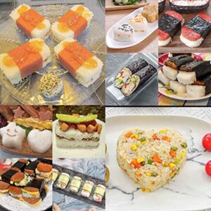 3 Pack Rice Ball Mold & White Rice Paddle Spam Musubi Maker Mold Sushi Making Kit Non Stick Musubi Press Onigiri Molds Spam Rice Mold Luncheon Meat Press Home Kitchen Lunch Bento DIY for Kids