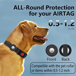 PANZZDA Airtag Dog Collar Holder [2 Pack] Silicone Air Tag Cat Collar Cover, Anti-Lost Locator Protective Case for Apple Airtags Compatible with Pet Collars Loop Dogs Cats & Pets Accessories