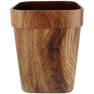 operitacx wood grain trash can waste basket vintage retro plastic waste bins garbage container farmhouse garbage can for home kitchen office