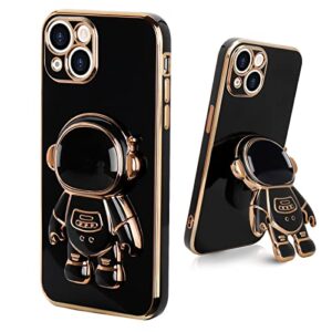pepmune compatible with iphone 13 case cute 3d astronaut stand design camera protection shockproof soft back cover for apple iphone 13 phone case black