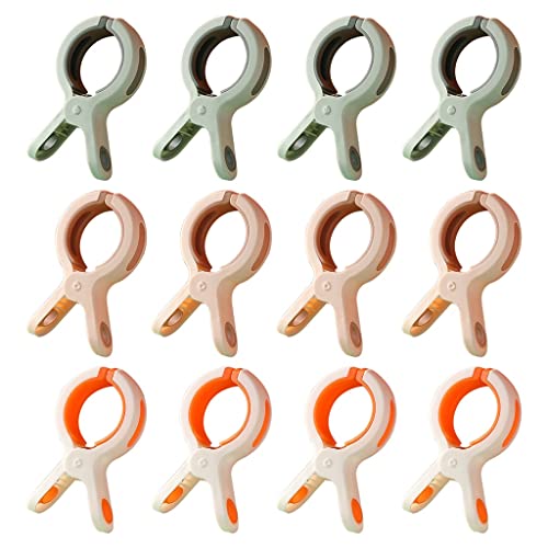 TJLSS 12pcs Practical Storage Multipurpose Clothes Peg Non Slip Reusable Heavy Laundry Spring Loaded Large (Color : Orange, Size : One Size)