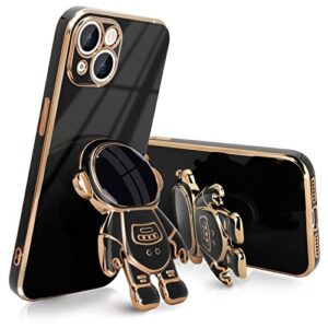 pepmune compatible with iphone 13 mini case cute 3d astronaut stand design camera protection shockproof soft back cover for apple iphone 13 mini phone case black