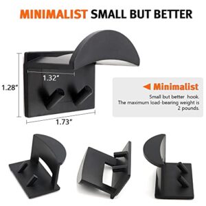 Meltset Adhesive Hat Hooks for Wall Hat Holder Organizer for Baseball Caps 24 Pack Hat Rack No Drilling Multi Purpose Strong Hold Hat Hangers for Door Closet Office Bedroom (Black)