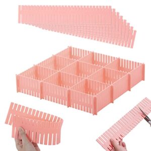 14.5 in pink diy grid drawer organizer for socks, twutgayw 8pc adjustable plastic storage drawers divider, drawer organizer grid dividers, pink drawer partitions for tie, bras, underwear, makeup