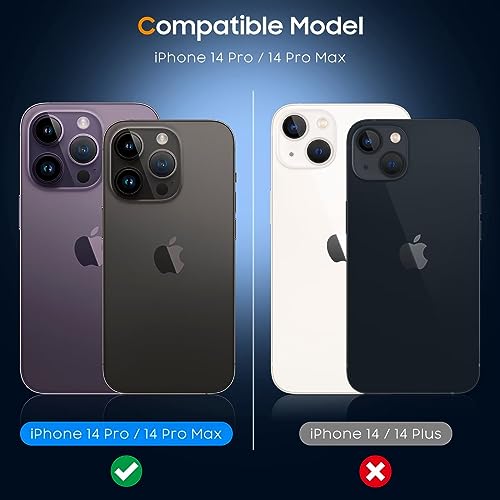 UniqueMe [3 Pack Compatible for iPhone 14 Pro Max/iPhone 14 Pro Camera Lens Protector Tempered Glass,[Case Friendly][Scratch-Resistant][Night Shooting Mode] - Clear