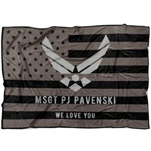 tiche personalized us american flag fleece sherpa blanket customizable blanket deployment gifts army military veteran retirement gifts