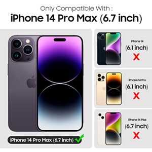 Uyiton [5 in 1 for iPhone 14 Pro Max Case, with 2 Pack Screen Protector + 2 Pack Camera Lens Protector, Liquid Silicone [Full Body] Protection Shockproof [Drop Protection] 6.7 inches, Dark Purple