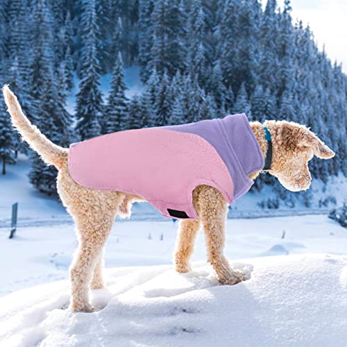 Polar Fleece Dog Sweater, Dog Apparel for Cold Weather, Reversible Soft Warm Coat with Leash Hole, Safety Reflective Strap Adjustable Hook and Loop Dog Fleece Vest for Small Medium Large Dogs(XS-3XL)