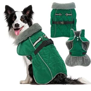 iecoii dog winter clothes, warm dog winter sweater, dog fleece jacket with turtle neck, dog waistcoat for large dogs winter fits for pitbull, border collie, samoyed, english bulldogs, xl