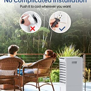 Evaporative Air Cooler, AOLOS Room Air Conditioner Fan, 3 IN 1 Portable Air Cooler w/Remote, 3 Speeds, 1.85-Gal, 7H Timer & 40°Auto Oscillation, Air Conditioner Portable for Room Garage Office