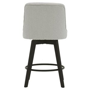 MINCETA Counter Stool,26" 360 Free Swivel Upholstered Bar Stool with Back-Set of 2-Performance Fabric in Beige Gray