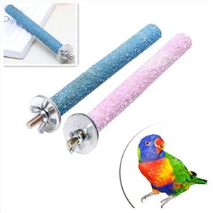 wood bird cage perch colorful parrot stand toy platform chew paw grinding stick for parrot bird, 1pc bird perch parrot stand natural wood perch parakeet toybird cage accessories for budgie platform r