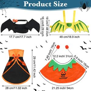 4 Pieces Halloween Costumes for Cats Dragon Wings for Cats Halloween Cat Pet Wizard Costume Cute Cat Pumpkin Cape Bat Wings for Pet Dog Cat Cosplay Holiday Halloween Party Decor